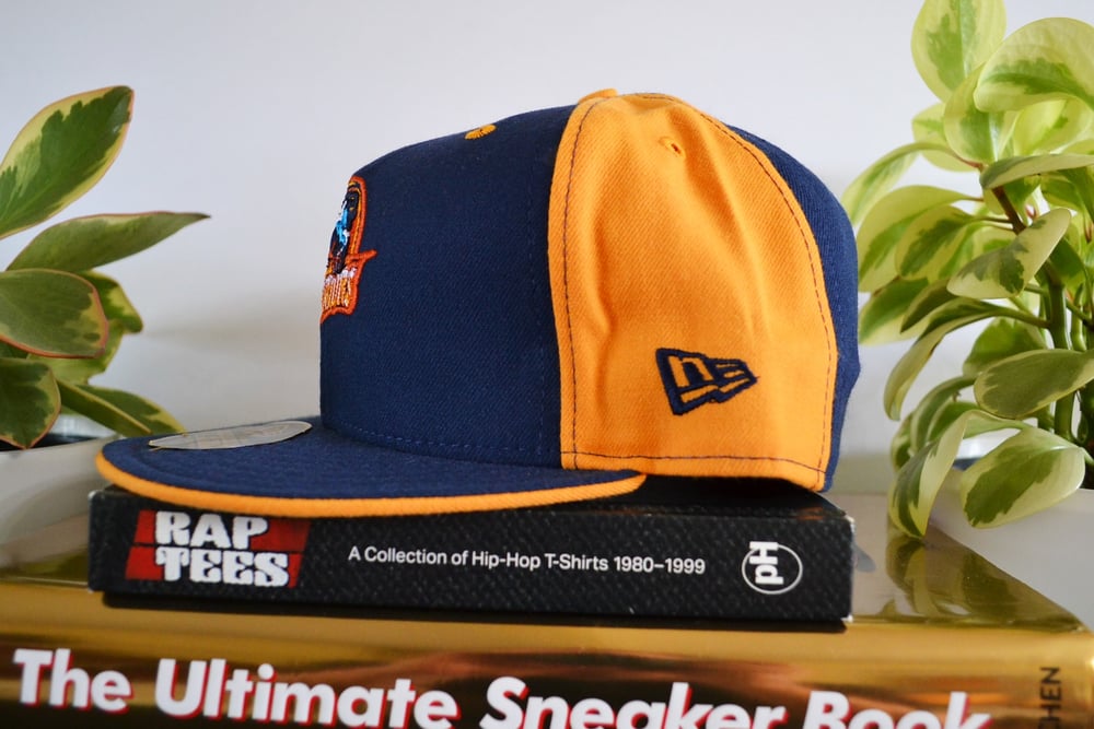 2000 s Golden State Warriors New Era Pinwheel Fitted Hat Sz.7 3 8
